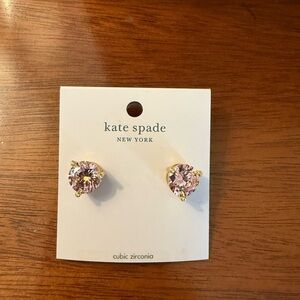 Kate Spade Pink Cubic Zirconia Heart Earrings